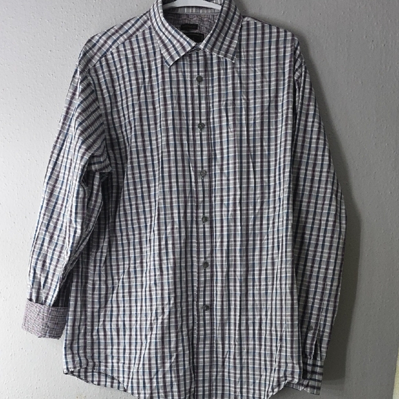 Jos. A. Bank Reserve Men’s Dress Shirt Plaid Check Long Sleeve Traditional - Picture 1 of 8